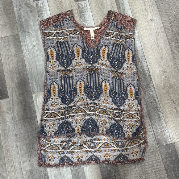 Burning Torch Women's Gray Summer Palace Silk Popover top ❤️ - Picture 4 of 10